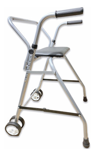 Andador Ortopédico Plegable Manija Regulable Asiento Y Rueda 0