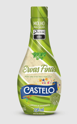 Molho Para Salada Sabor Ervas Finas Castelo 236ml 0