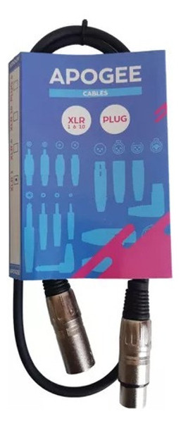 Cable Xlr Xlr Balanceado 1 Mt Apogee Canon Microfono 6mm 0