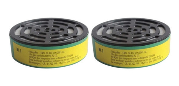 Kit 2 Cartucho Filtro P/ Mascara Cg304 Rc1 Carbografite Pff2 0 Kit 2 Cartucho Filtro P/ Mascara Cg304 Rc1 Carbografite Pff2 0