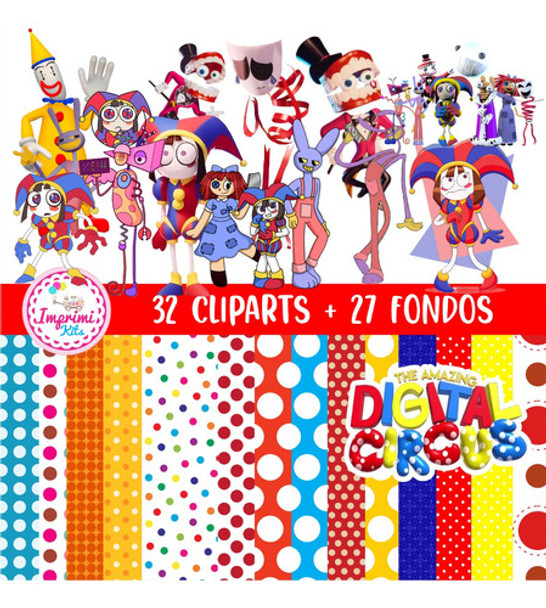 Kit Cliparts Y Fondos Circus Digital Imprimibles #611 0