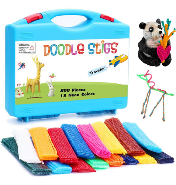 Arte Para Niños Con 800 Palitos De Cera Flexibles En 13 Colo 0