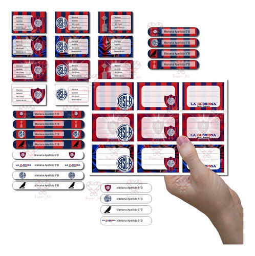 Kit Imprimible Etiquetas Escolares San Lorenzo Editable 0