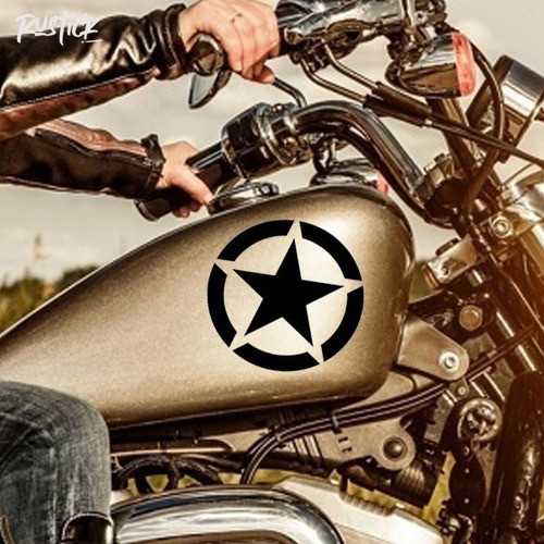 Set X2 Calco Estrella Clasica Moto Sticker Ploteo 15cm 0