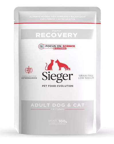 Alimento Sieger Recovery Dog & Cat Pouch X 100g X 12 Unidad 0
