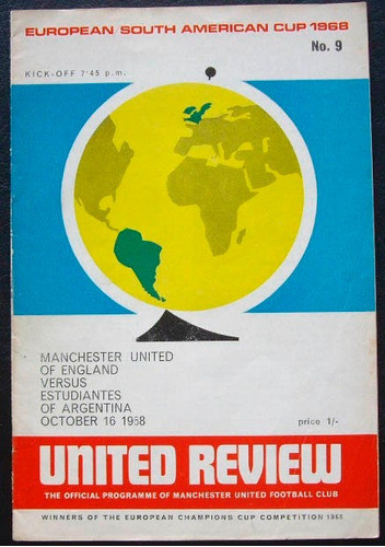 Programa Copa Intercontinental 1968 Manchester - Estudiantes 0