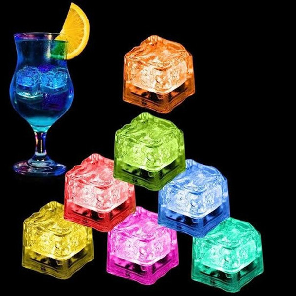 24 Unidades Gelos De Led Pisca Colorido Drink Neon Balada 0