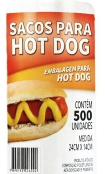 Saco Plástico P/ Hot-dog 23x14cm Kit Rolo Picotado (4x500un) 0
