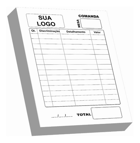 16 Blocos Comanda Delivery Personalizada 10x14cm Papel Comum 0