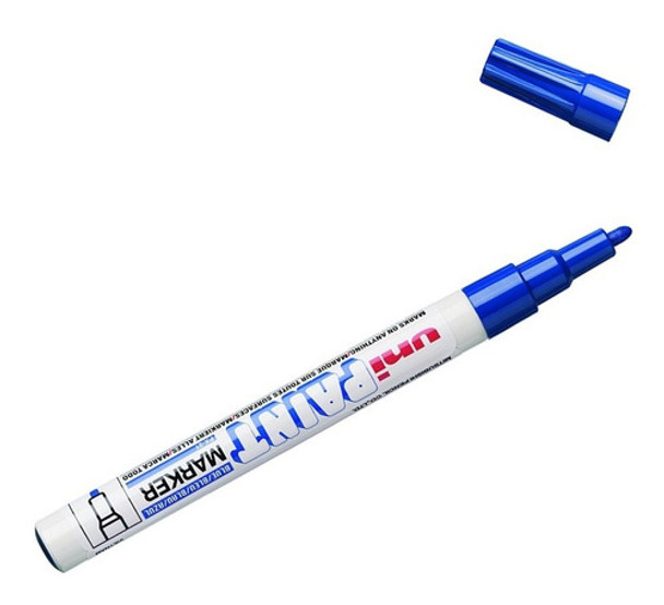 Marcadores De Pintura Al Aceite Uni Paint Fino Azul Pack X3 0