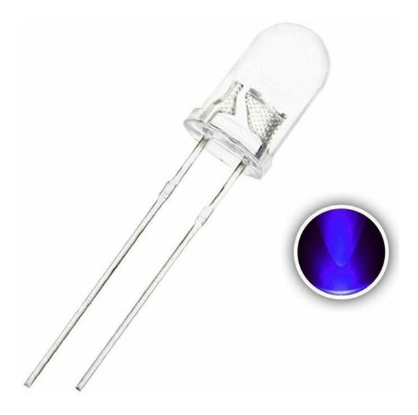 10 Led 5mm Alto Brillo Ultravioleta Uv 0
