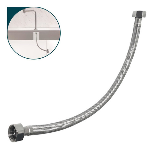 Mangueira Engate Flexivel Aço Inox 40cm Trançado 1/2 Fêmea 0