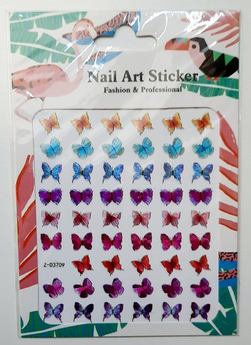 Stickers Maripositas Holográficas Para Uñas 0