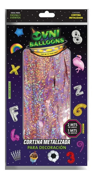 Cortina Metalizada Para Decoración Y Fiestas Rose Gold 0