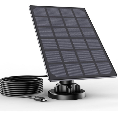 Panel Solar Para Cámaras Seguridad Con Cable Carga 3 Metros 0