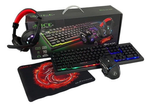 Combo Gaming Imice Gk470 Mouse + Teclado + Auriculares + Pad 0