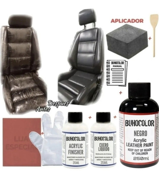 Kit Pintura Cuero Y Ecocuero + Cuero Liquido 0