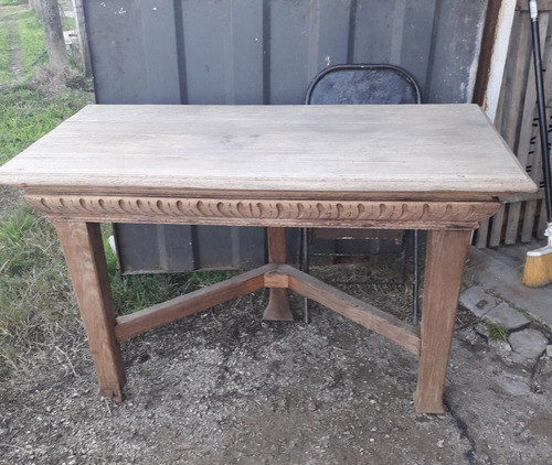 A.c Oferta Antigua Y Gran Mesa De Arrime En Roble Macizo 0