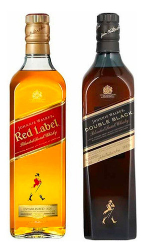 Combo Whisky Johnnie Walker Red + Double Black Label X2 U 0
