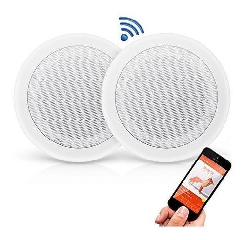 Pyle Pair 8 Bluetooth Flush Mount Inwall Inceiling 2way Univ 0