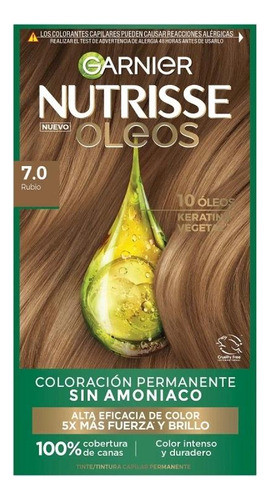 Tinta Garnier Nutrisse Oleos N°7.0 Rubio 0