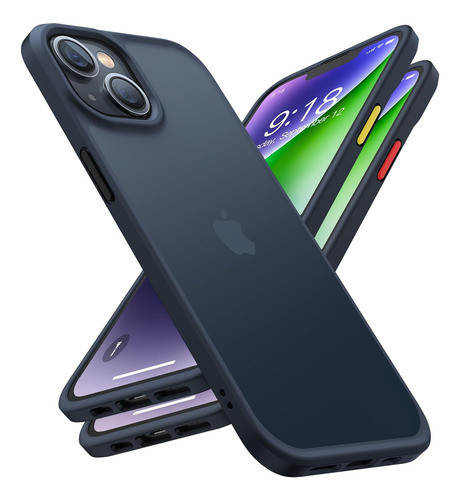 Funda Compatible iPhone 14. Parte Atras Trasluce. En Negro. 0