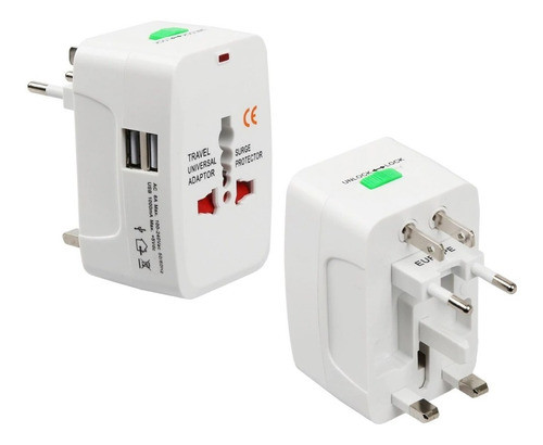 Ficha Adaptadora Universal Para Viaje Varias Tomas + 2 Usb 0
