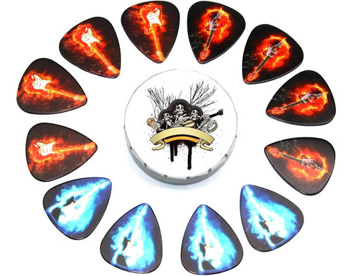 12 Paquetes De Púas De Guitarra Coloridas Regalo De Guitarra 0