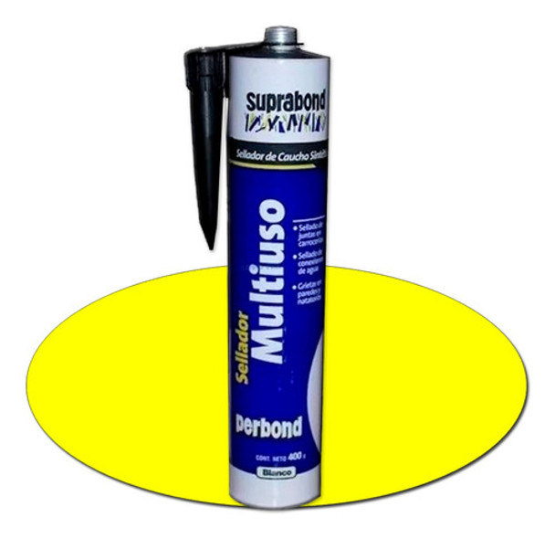 Sellador Multiuso Blanco Caucho Sintético Suprabond 400 Grs 0