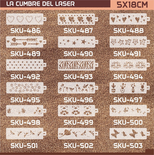 Kit Stencil Decorativo 18x5cm N°3 X 3 Unidades 0