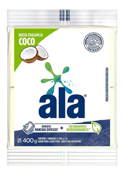 Jabón Pan Ala Multiaccion 2 U  X 200g C/u. X 3 Unidades Coco 0
