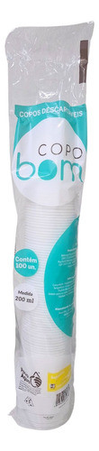 Copo Para Bebidas Agua E Cafe 200ml Plástico C/100 Full 0
