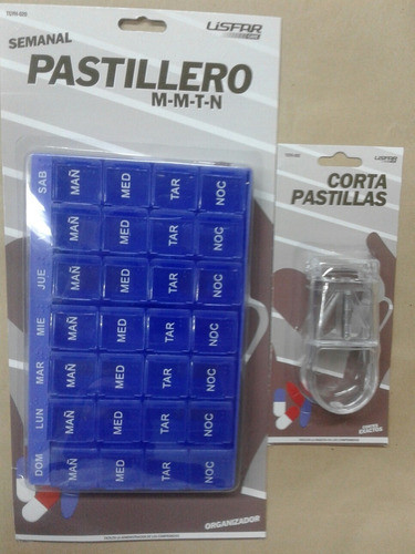Pastillero Semanal 4 Divisiones/dia + Corta Pastillas 0