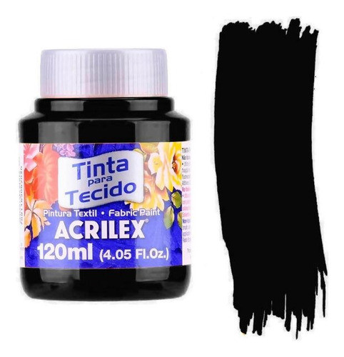 Tinta Para Tecido - Acrilex - 120ml [ Preto 520 ] 0