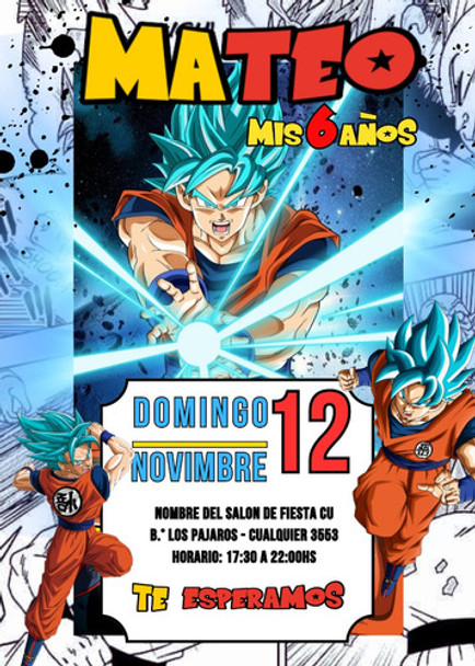 Tarjeta De Cumple Goku Rayo Blue 0