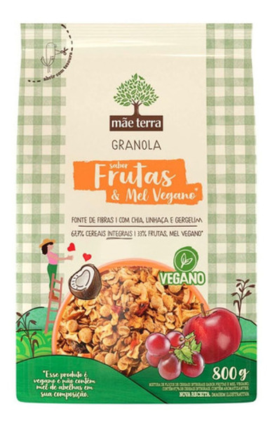 Granola Mãe Terra Granola Frutas & Mel Em Pacote 800 G 0