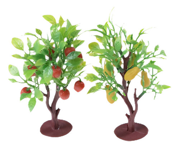 2pcs 10cm Fruta Árbol Modelo Ferrocarril Parque Ho Escala Di 0