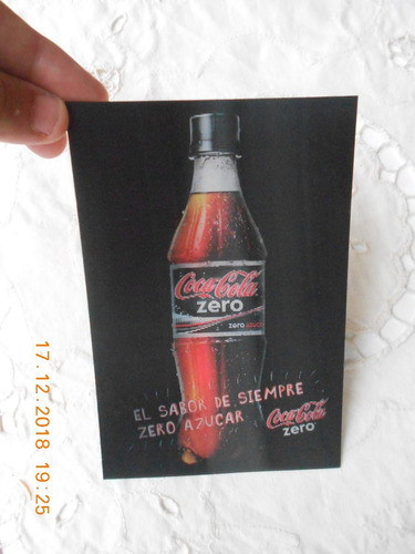 Tarjeta Postal En 3d Publicida De Coca Cola Zero 0