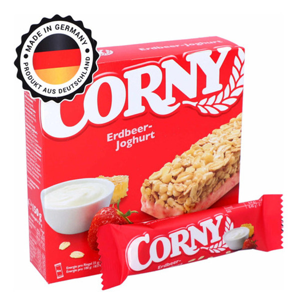 Barra Cereal Corny Yoghurt Frutilla 150g (6x25g) Alemania 0