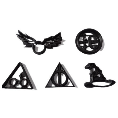 Moldes Cortantes Simbolos Harry Potter Kit X5 - Envíos 0