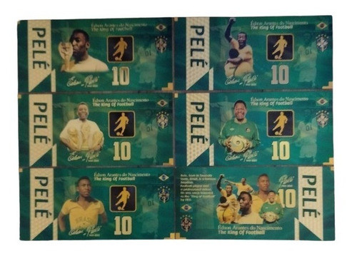 Coleção Com 5 Cédulas A Fantasias De Polímero Do Rei Pelé 0