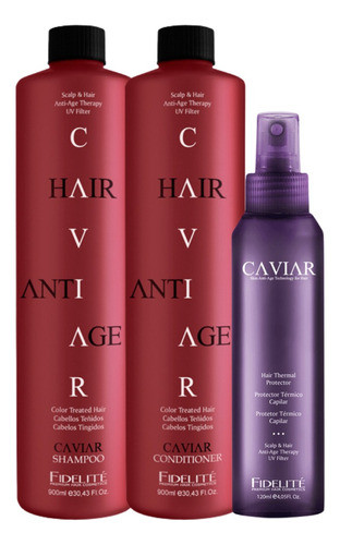 Caviar Teñidos Fidelite Shampoo + Acondicionador + Protector 0