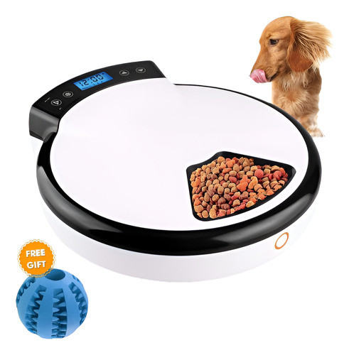 Alimentador De Mascotas Automático 5 Comida Temporizador Ali 0