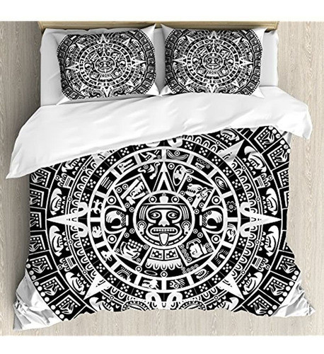 Juego De Funda De Edredón Azteca Lunarable, Calendario Maya 0