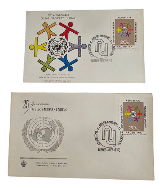 Sobre Postal 25 Aniversario De Las Naciones Unidas 0 Sobre Postal 25 Aniversario De Las Naciones Unidas 0