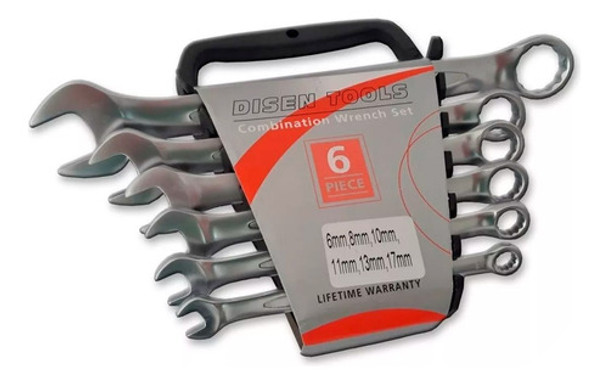 Llaves Combinadas Cromadas Set 6 Piezas Herramientas 6 A 17m 0