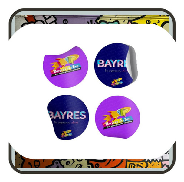 1000 Stickers Circulares 3cm Full Color 0