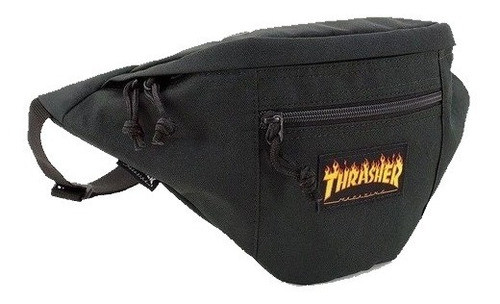 Riñonera Thrasher Modelo Waist Bag Flame Negro Exclusivo 0