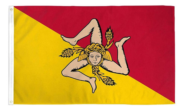 Las Mejores Banderas Sicilia 3x5ft Poly Flag, Multicolor 0