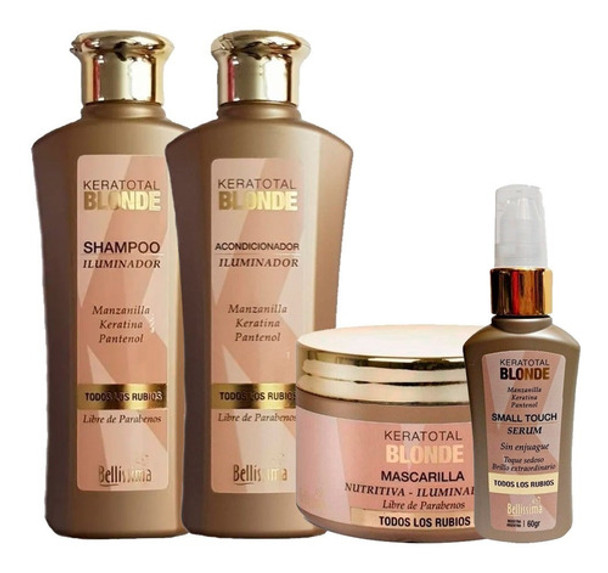 Kit Completo Iluminador Keratotal Blonde Rubio Bellissima 0 Kit Completo Iluminador Keratotal Blonde Rubio Bellissima 0